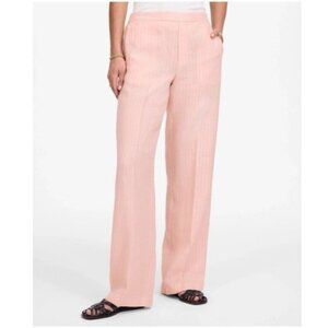 Madewell The Easy Pull-On Pant 100% Linen Palest Blossom Pink Striped Size S